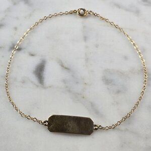 Womens Vintage Estate Sterling Silver Gold Tone ID Bracelet 1.9g E5445
